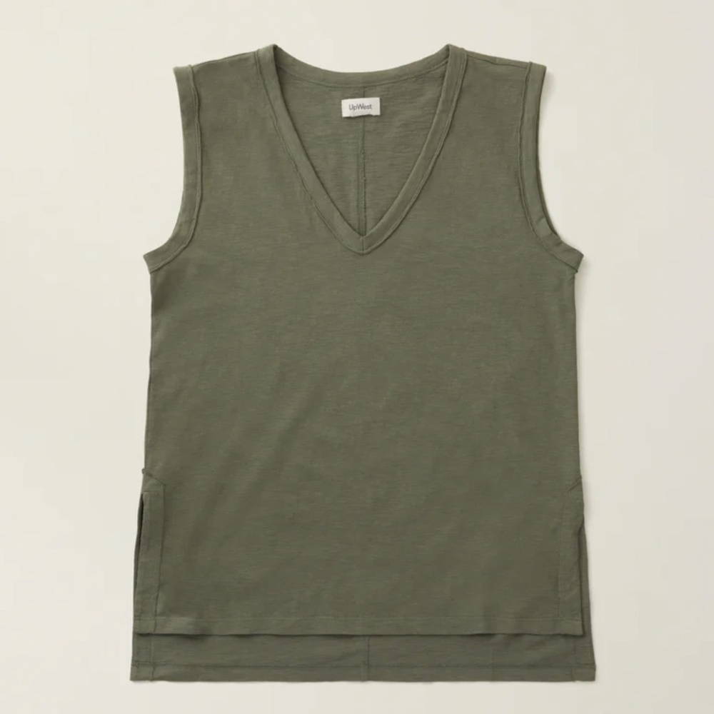 🌿 Easy V-Neck Tank | UpWest | Deep Lichen Green | NWT (Size S)